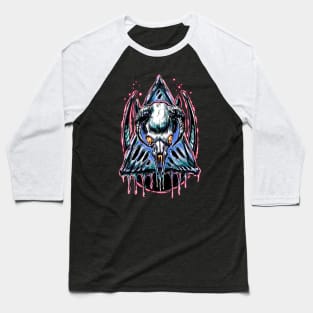 Demon Skull Tattoo Baseball T-Shirt